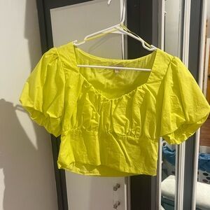 Size small neon yellow cropped top